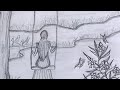 How To Draw a Girl Swinging in a Tree,Pencil sketch for beginner