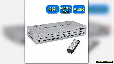 4K HDMI True Matrix Switch 4 in 4 out 4K 30Hz or 60Hz HDMI Matrix Switcher Splitter Selector 4x4 wi