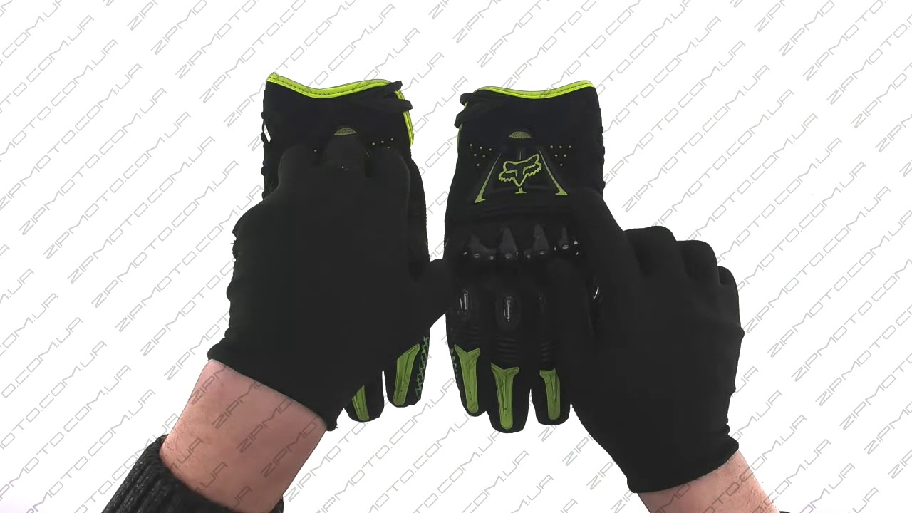 Перчатки   FOX   BOMBER   mod:FX-5, size:L, черно-зеленые...