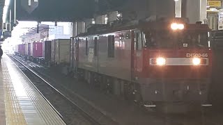 【博多駅・EH500・811系・普通・貨物】EH500-66貨物列車発車シーン＆普通久留米行811系PM101到着シーン