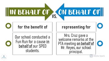 IN BEHALF OF VS. ON BEHALF OF | Vocabulary Development | IMs | ELC