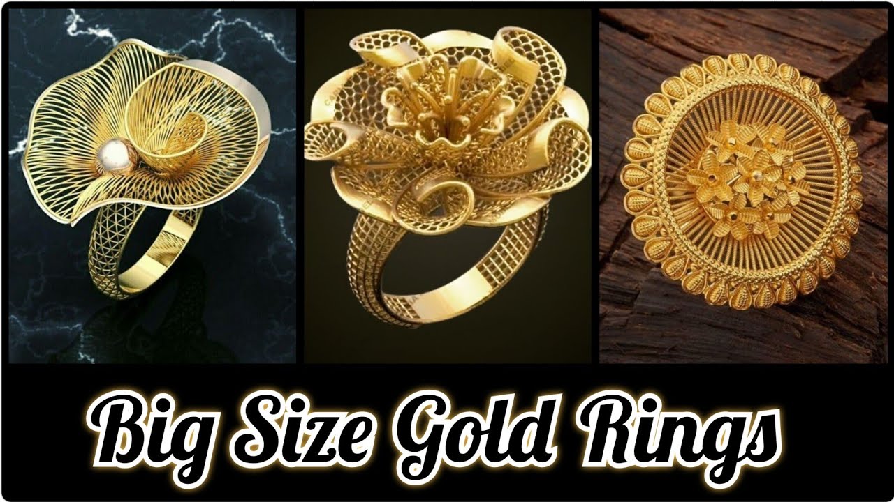Statement Gold Plated Ring/ Big Gold Plated Indian Style Adjustable Ring -  Etsy