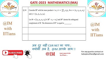 GATE 2023 MA Question Paper || Que 34 Based on Linear Algebra || MATHEMATICAL SCIENCE||