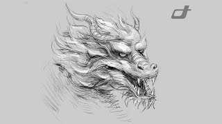 Digital Art Showcase: Creating a #dragon #drawing on iPad with #procreate