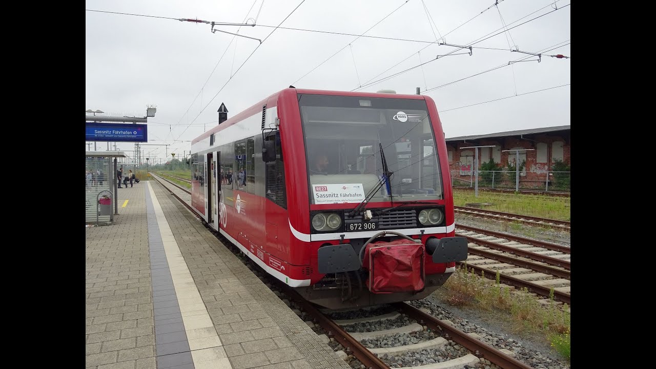 Mitfahrt (Streckensicht) Bergen (Rügen) nach Sassnitz Fährhafen (Mukran) mit 672 906 der HANS