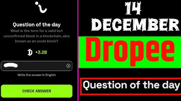 Dropee question of the day code 14 December | Dropped question of the day code | Dropee Code