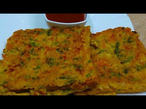 Bread Besan Cheela Recipe - Veg Bread Besan Cheela - Mix Veg Bread ...