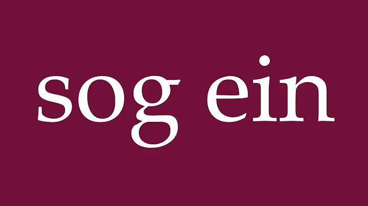 How to Pronounce ''sog ein'' (sucked in) Correctly in German