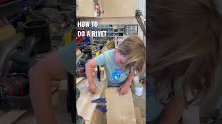Kids woodworking! How to do a Rivet