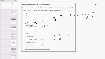 19 05 Identifying direct and inverse variation equations