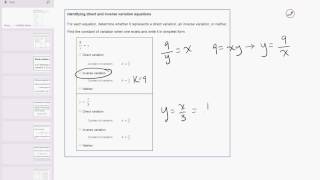 19 05 Identifying direct and inverse variation equations