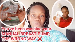 How to wash your MANUAL BREAST PUMP//You've been washing your breast pump the WRONG WAY