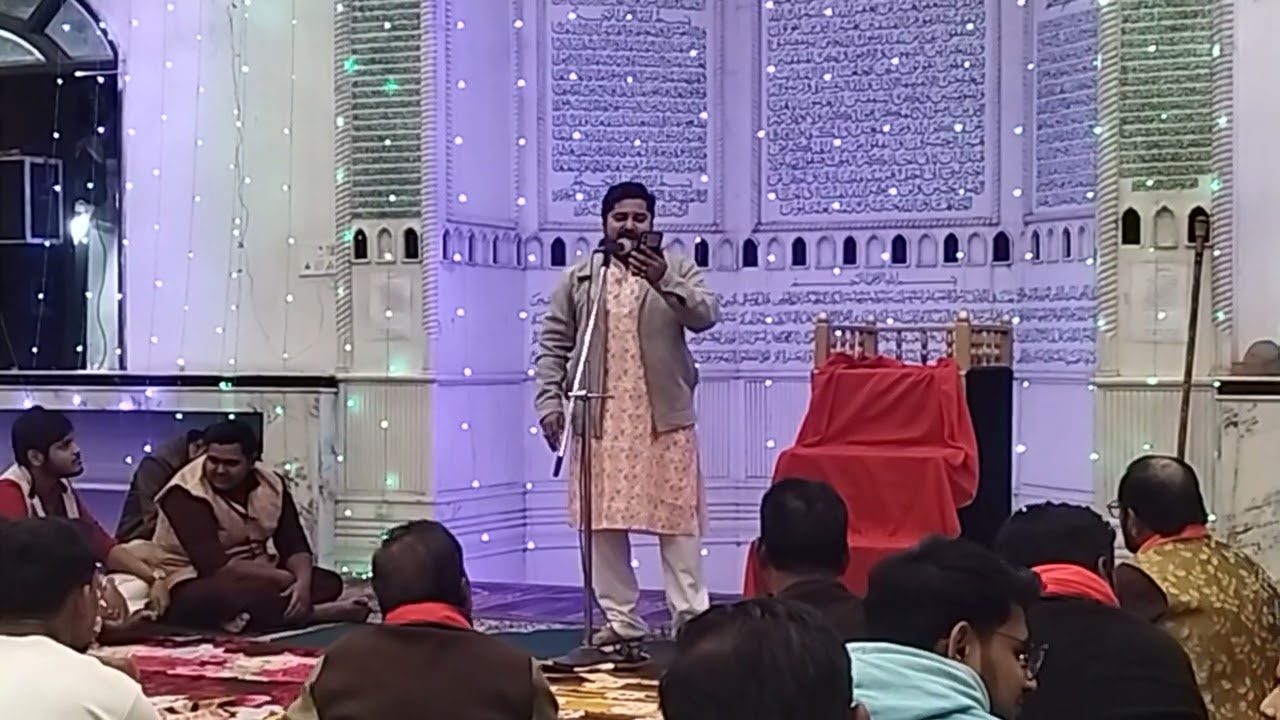 Azim ali mehdi kalam parhtey huey basravi masjid Kolkata me jashne wiladat maula imam Hussain as me 