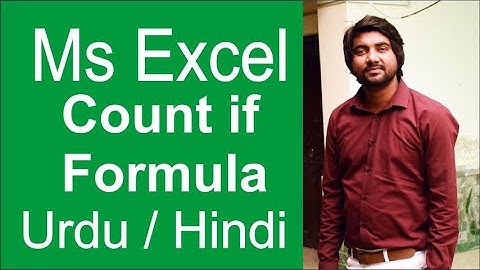 Ms Excel Countif Formula in Urdu / Hindi