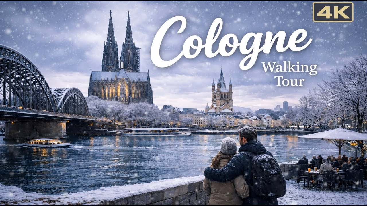 Winter Cologne Walking Tour 4K | City Center | First Person