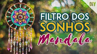 Filtro dos Sonhos com mandala de CD (DIY)