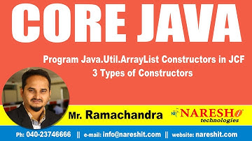 Core Java Tutorial | Program Java.util.ArrayList Constructors in JCF | 3 Types of Constructors