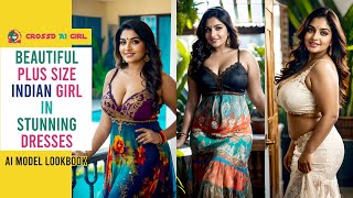 Plus Size Indian Beauty In Gorgeous Dresses Ai Model Lookbook