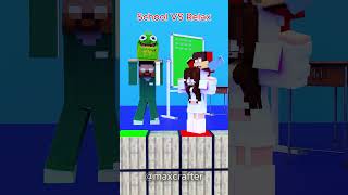 JJ Sister choose School or Ralax Baby Shark  - MAIZEN Minecraft Animation #shorts #school #babyshark