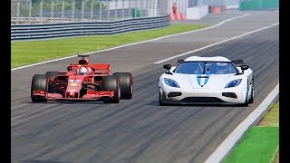 Ferrari F1 2018 vs Koenigsegg One:1 - Monza