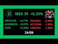 24/09💥 INDITEX, ARCELORMITTAL, ACERINOX, PUIG, SOLARIA, ACCIONA, LOGISTA, IBEX 35 E IBEX 35 CON DIVI