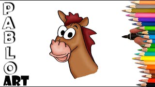 How to draw Bullseye from Toy Story | step by step