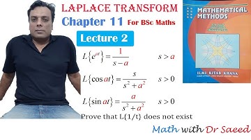 Laplace Transform of Trig Functions, Lec 02, BSc math, Chapter 11, Mathematical Method by SM Yusuf