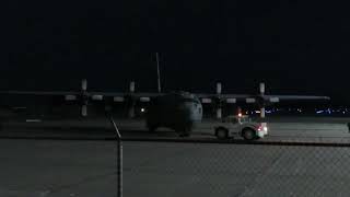 C-130H being pulled into a hangar!