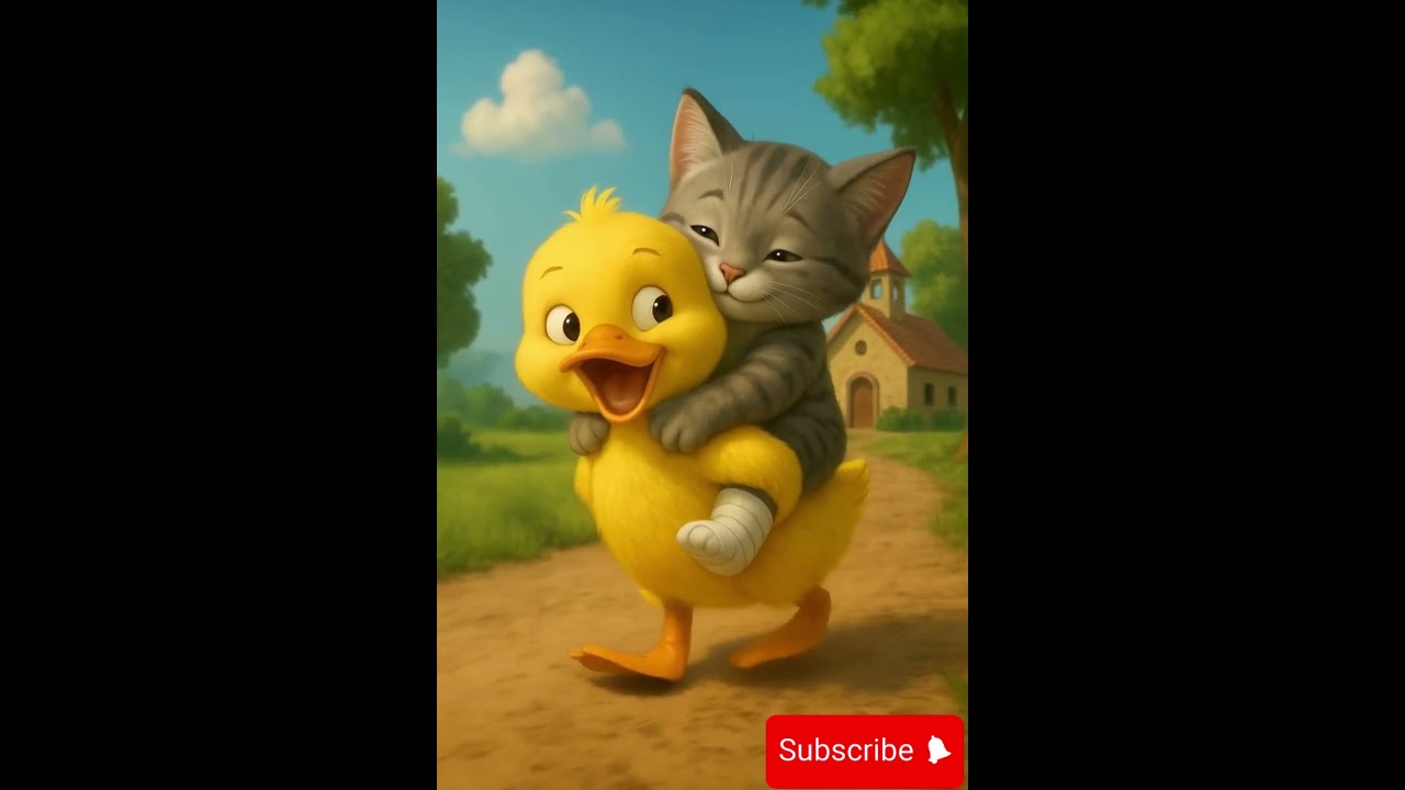 Baby Lucky Duck helps baby cat to return to  home