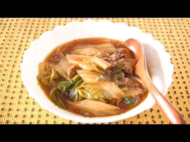 Tasty Simmered Pork and Chinese Cabbage Recipe 超簡単 白菜の甘酢炒め煮 レシピ | ochikeron