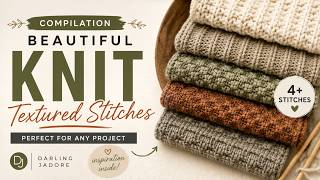 Beautiful Textured Knit Stitches To Use Knitting Tutorials | Learn To Knit - Easy Knit Stitches