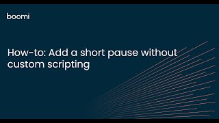 How to: Add a short pause without custom scripting