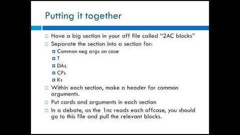 How to be Aff: Part II--The Speeches