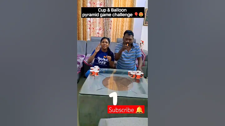 Balloon cup pyramid challenge 🎈😍,#shorts #viral #trending