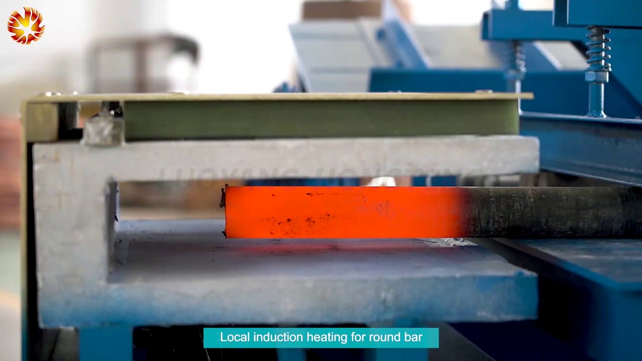 Local heating of steel rod bar material, medium frequency induction