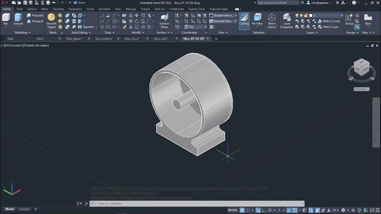 Slice tool (AutoCAD 3D Tutorials) YouTube