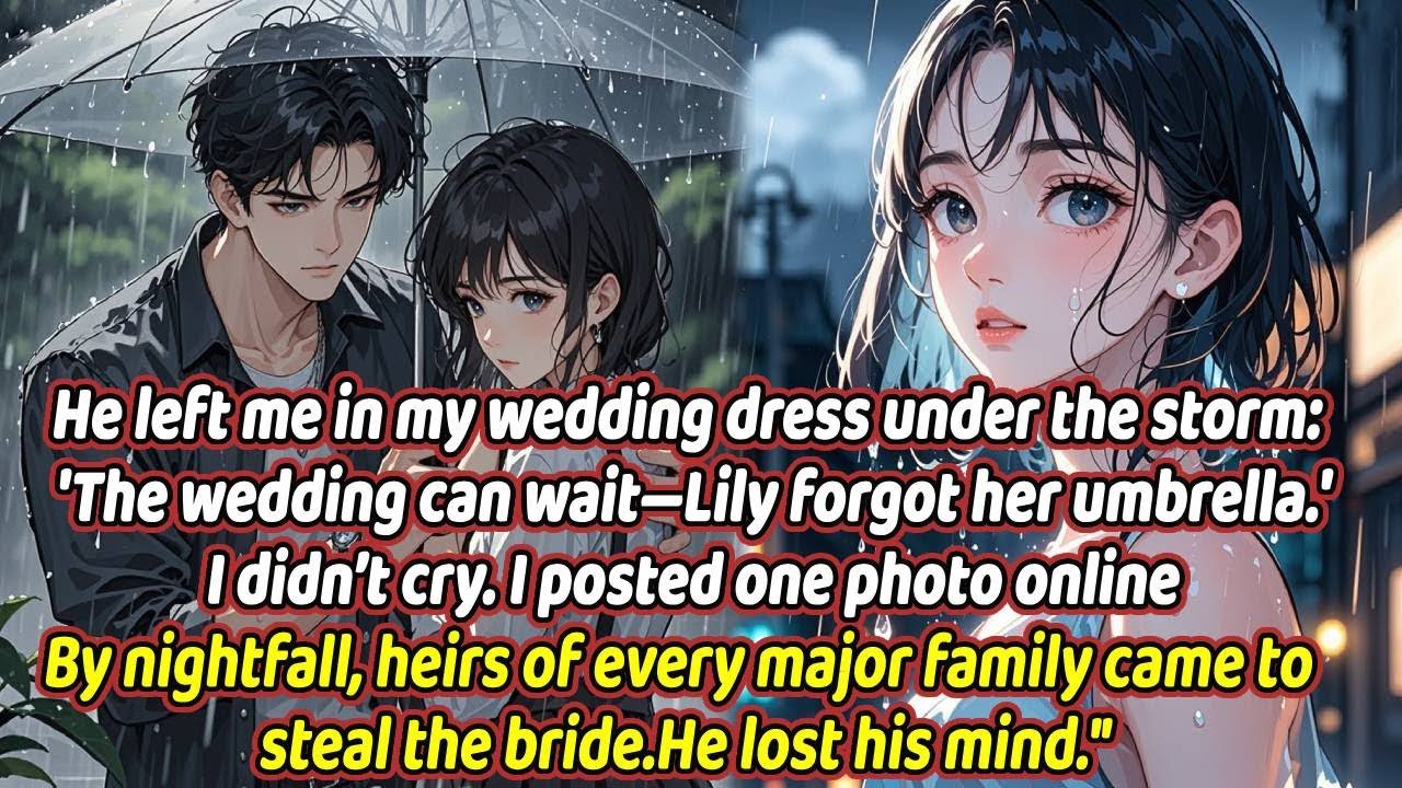 He left me in my wedding dress under the storm: 'The wedding can wait—Lily forgot her umbrella....