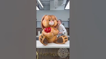 Giant Chocolate Bunny! ❤️ Who would you give this to for Valentine’s Day? #amauryguichon #chocolate