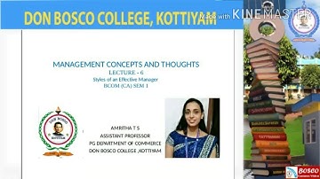 LECTURE 6 MANAGEMENT CONCEPTS AND THOUGHTS BCOM CA SEM 1