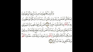سورة المجادلة 2 القسم الثاني تكرار كيفي من .. والذين يظاهرون من نسائهم .. إلى .. وللكافرين عذاب أليم