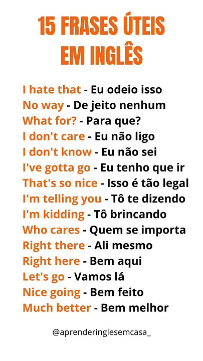 15 FRASES ÚTEIS EM INGLÊS 