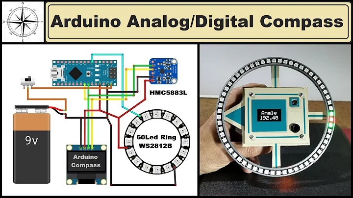 Arduino Analog + Digital  Compass with HMC5883L sensor