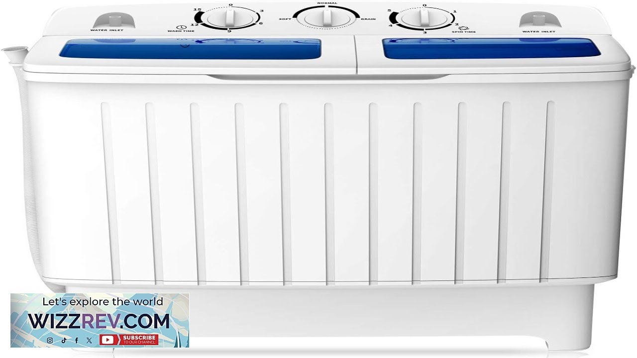COSTWAY Portable Washing Machine Twin Tub 20 Lbs Capacity Compact Laundry Washer(12