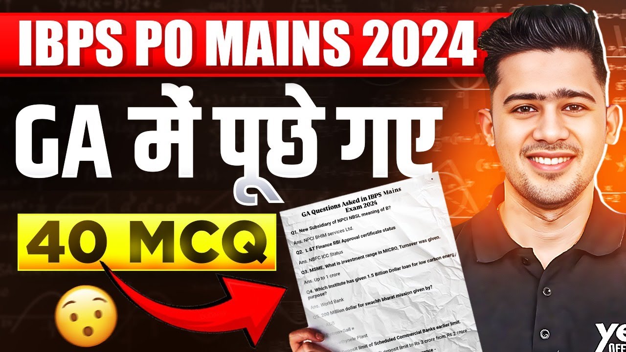 GA Questions Asked in IBPS PO Mains 2024 | Daily Current Affairs ...