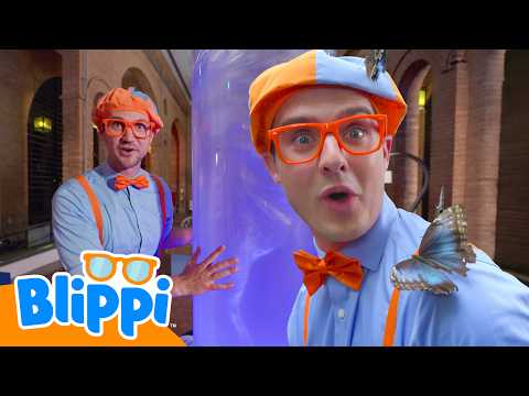 Blippi's Hot Air Balloon and Butterfly House Adventure! | Science and Nature Cartoons For Kids