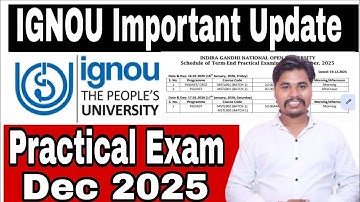 IGNOU  Important Update Schedule Of Term End Practical Examination December 2025 पूरी जानकारी