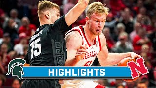 Michigan State at Nebraska | Highlights | Big Ten Men's Basketball | Dec. 10,  2023