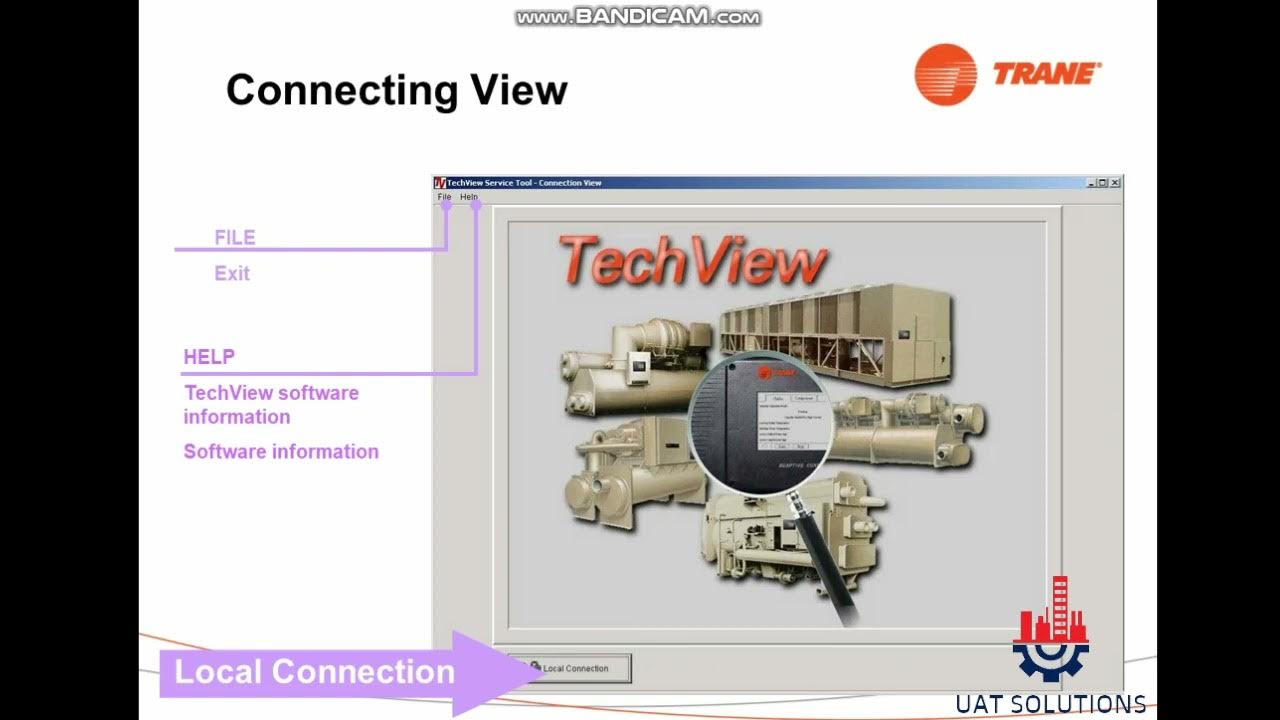 Trane Techview installation, full Training on how to connect to chiller