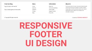 Responsive Footer  UI Design in HTML and CSS || Footer UI Design