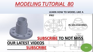 SolidWorks Modeling parts tutorial with Exercise 80
